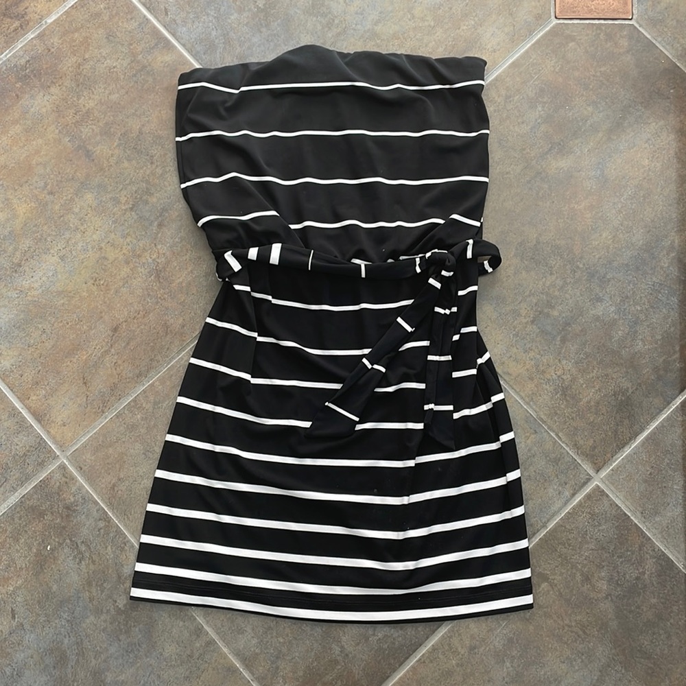 WHBM strapless striped dress size S